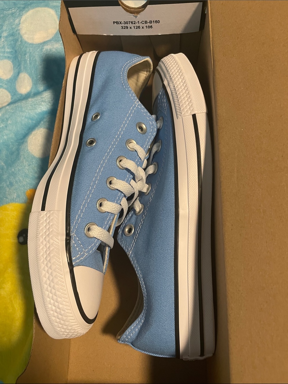 Converse Unisex Low Top Canvas Sneakers in Light Blue - Picture 4 of 5